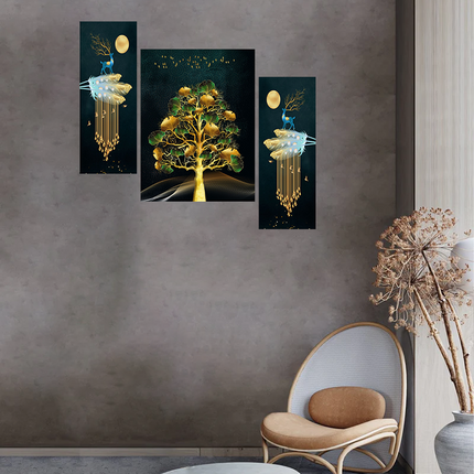 Tehzeeb Creations Set Of 3 Digital Wall Painting