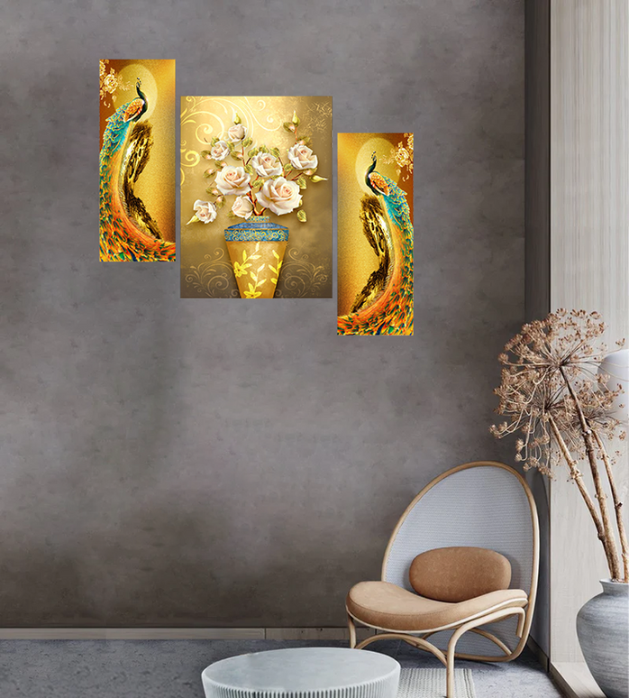 Tehzeeb Creations Set Of 3 Digital Wall Painting