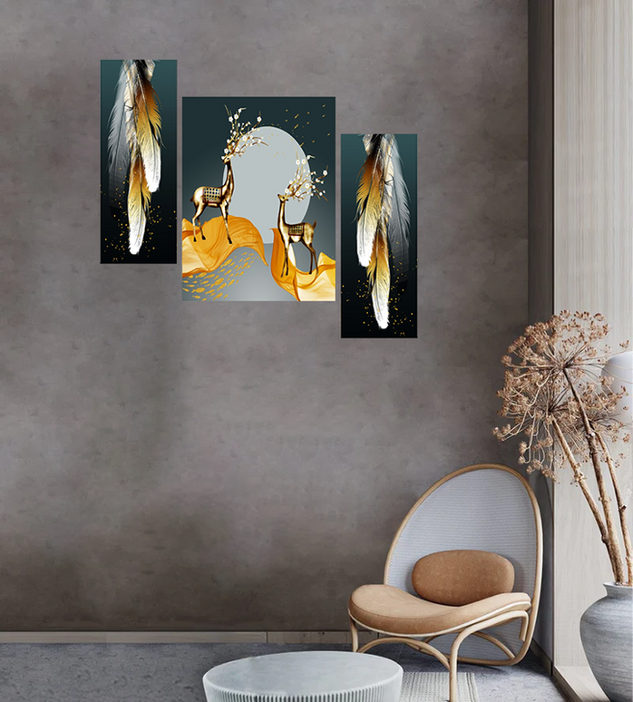 Tehzeeb Creations Set Of 3 Digital Wall Painting