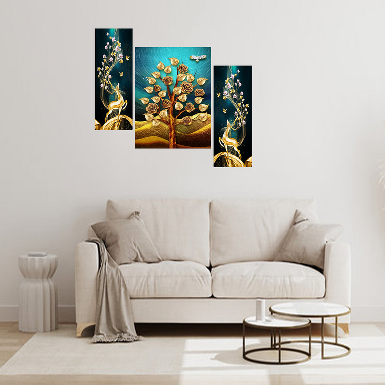 Tehzeeb Creations Set Of 3 Digital Wall Painting
