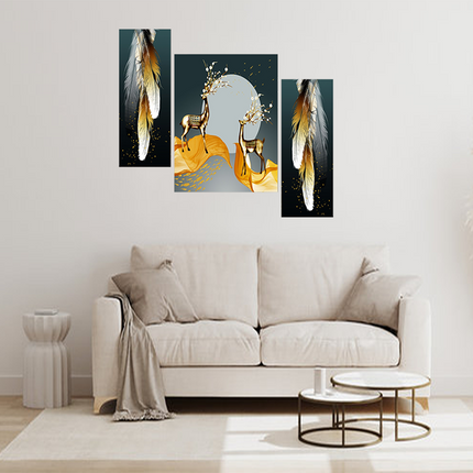Tehzeeb Creations Set Of 3 Digital Wall Painting