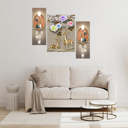Tehzeeb Creations Set Of 3 Digital Wall Painting