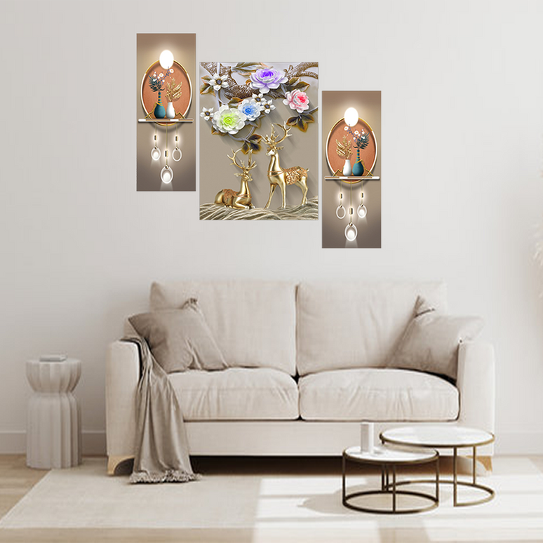 Tehzeeb Creations Set Of 3 Digital Wall Painting