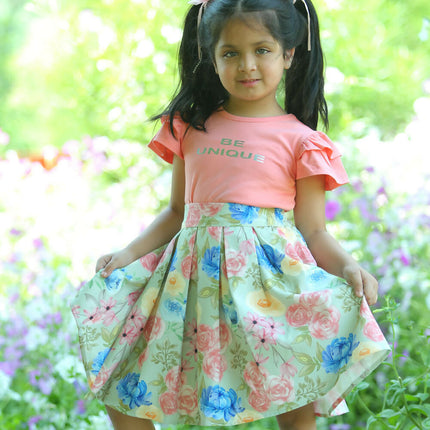 LH Luxury Fashion Liana Girls Tee & Skirt Set – Stylish & Comfortable Kids Co-ord