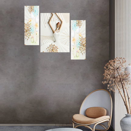 Tehzeeb Creations Set Of 3 Digital Wall Painting