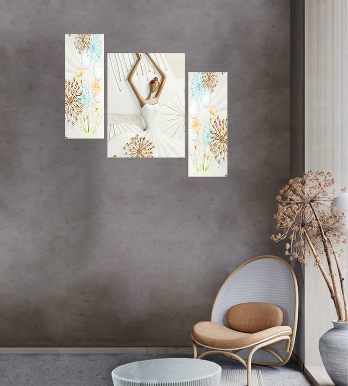 Tehzeeb Creations Set Of 3 Digital Wall Painting