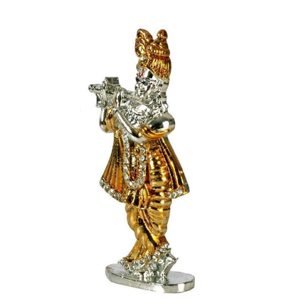 Relicon Lord Krishna Idol Silver Gold Metal Statue