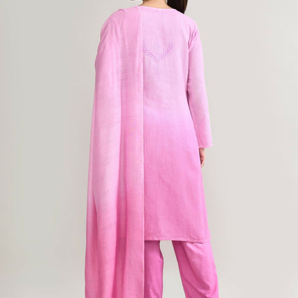 Joban Fashion Womens Cotton ChikanKari Light pink Kurta set