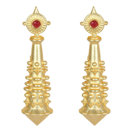 Joban Fashion Women Matte Gold Brass Earrings