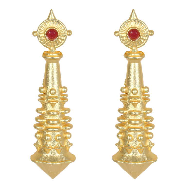Joban Fashion Women Matte Gold Brass Earrings