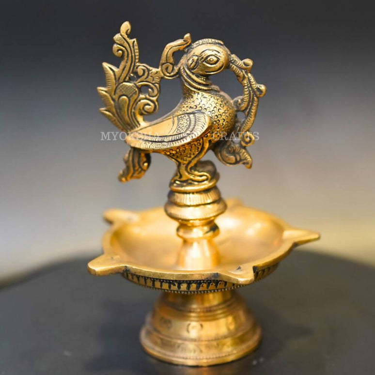 Brass Peacock Diya