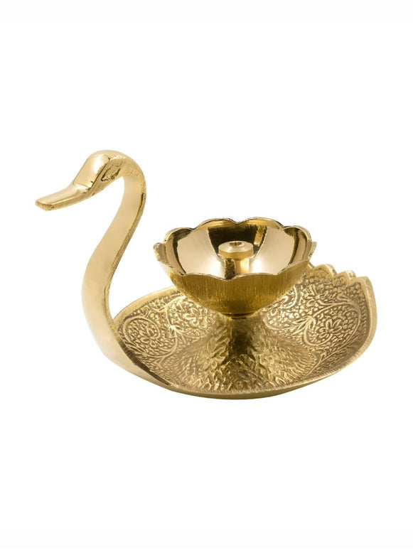 Spillbox Gold-Toned Brass Duck Nanda Deep Pooja Essential