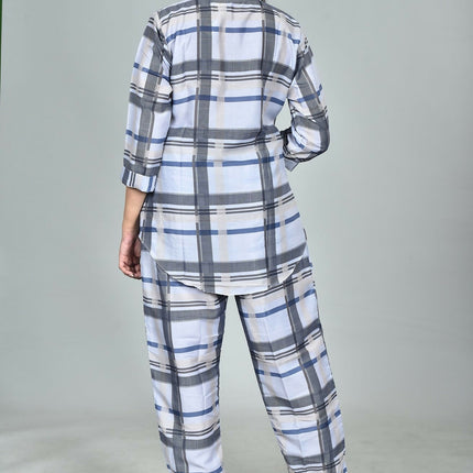 Morchari Digital Print Semi Muslin Co-Ord Set Top & Trouser-Multicolor