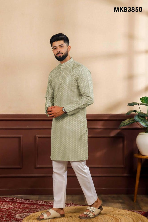 Pista Art Silk Digital Printed, Embroidery Work Kurta Set - Mahotsav