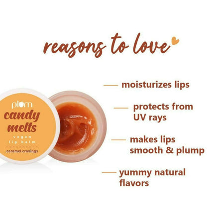 Plum Candy Melts Vegan Lip Balm Caramel Cravings