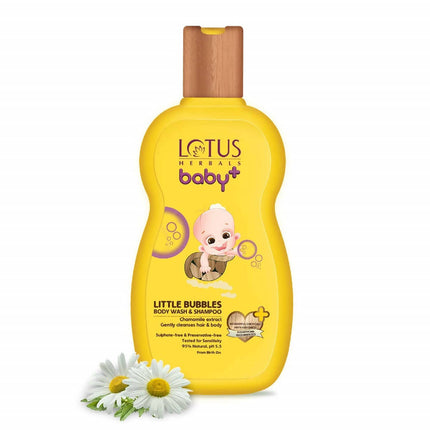 Lotus Herbals Baby+ Little Bubbles Body Wash & Shampoo (200 Ml)