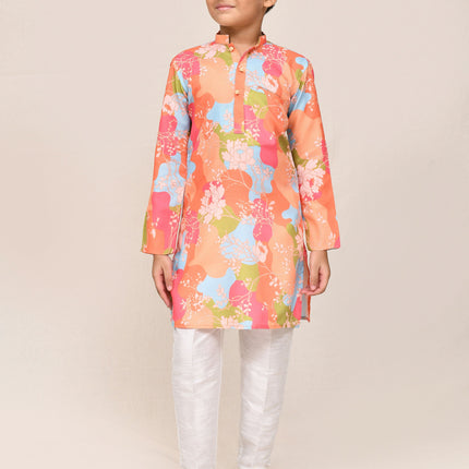 Joban Fashion Linen Cotton Multicolor Kurta With Straight Fit Pant