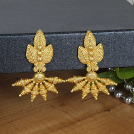 Joban Fashion Women Matte Gold Brass Earrings