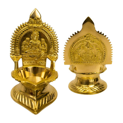 Spillbox Gold-Toned Brass Varagi Amman Diya Pooja Essential