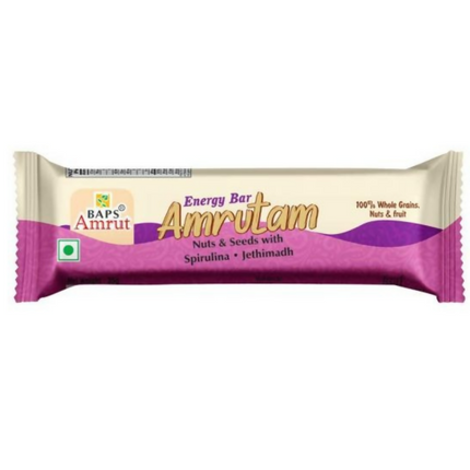 Baps Amrut Energy Bar Amrutam (Nuts & Seeds With Spirulina , Jethimadh)