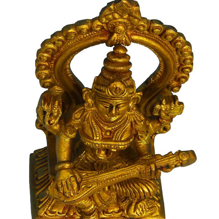 Raj Bharatahm Brass Goddess Saraswati Statue
