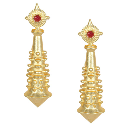 Joban Fashion Women Matte Gold Brass Earrings