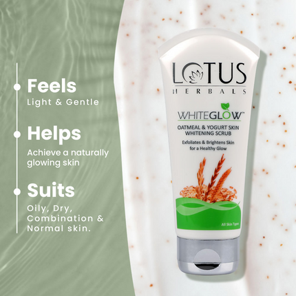 Lotus Herbals WhiteGlow Skin Brightening Oatmeal & Yogurt Gentle Exfoliator Scrub