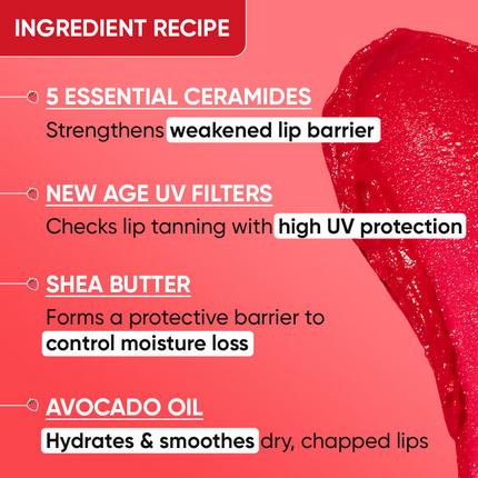Dot & Key Barrier Repair Hydrating Lip Balm SPF 50 With Ceramides & Peptides Strawberry Red