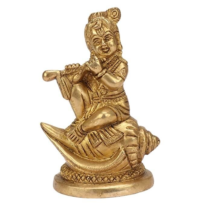 Artvarko Brass Bal Lord Krishna Bhagwan Idol