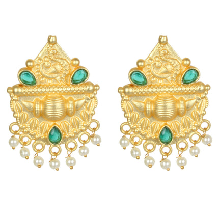 Joban Fashion Women Matte Gold Brass Earrings
