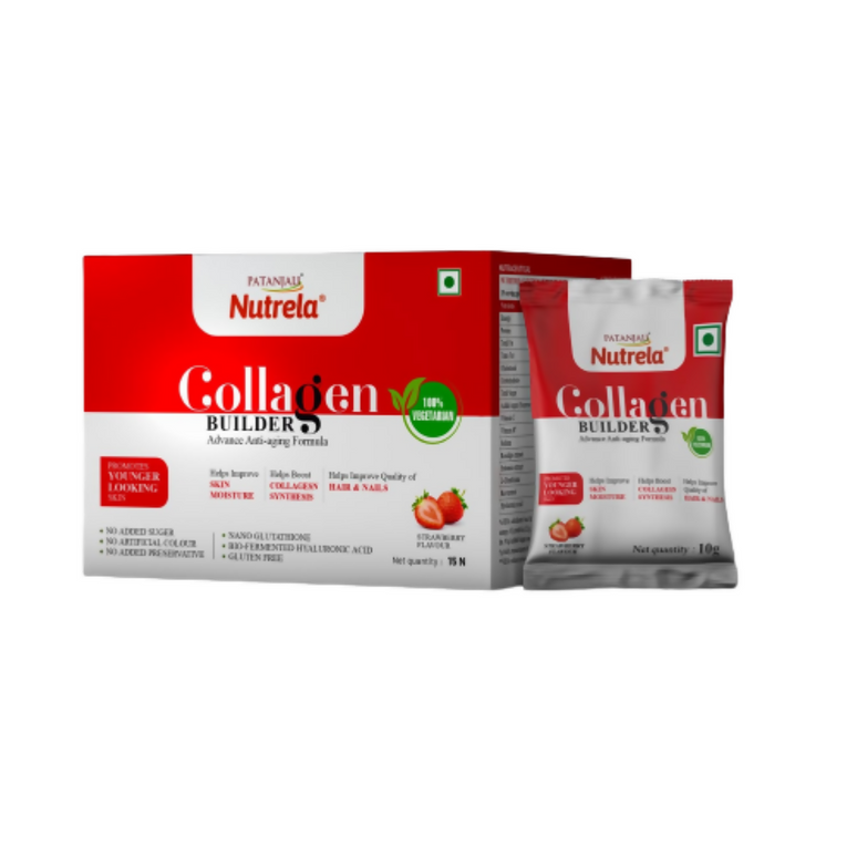 Patanjali Nutrela Collagen Builder Powder - Strawberry Flavour