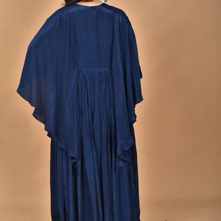 Morchari Kaftan Zari Embroidery Work Gown-Blue