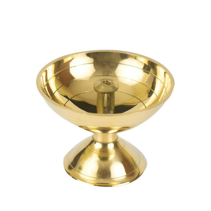 Spillbox Gold-Toned Brass Small Diya Round Pooja Essential