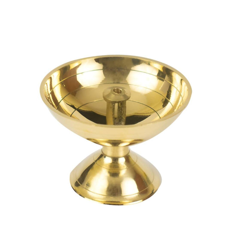 Spillbox Gold-Toned Brass Small Diya Round Pooja Essential