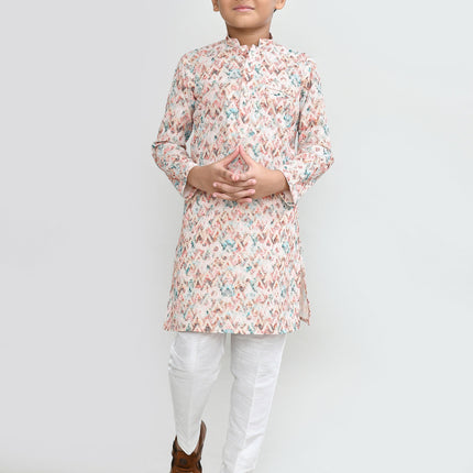 Joban Fashion Cotton Multicolor Kurta With Straight Fit Pant