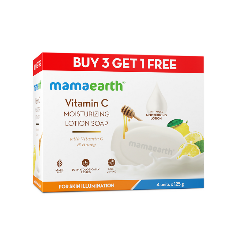 Mamaearth Vitamin C Moisturizing Lotion Soap (Buy 3 Get 1 Free)