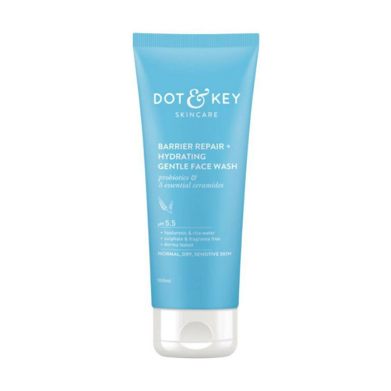 Dot & Key Barrier Repair Hydrating Gentle Face Wash For Dry, Normal & Sensitive Skin With Hyaluronic & Rice Water