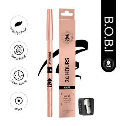 BOBI 24 Hours Kajal For Eyes Smudgeproof Waterproof Formula