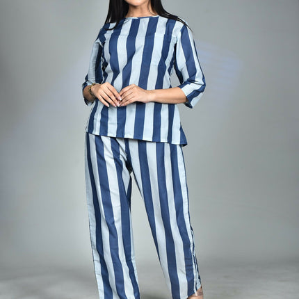 Morchari Digital Print Semi Muslin Co-Ord Set Top & Trouser-Multicolor