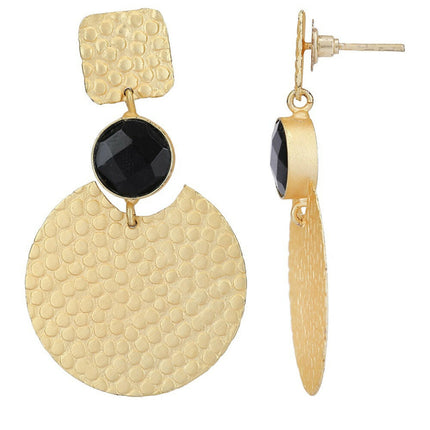 Joban Fashion Women Round Shape Matte Gold Earrings