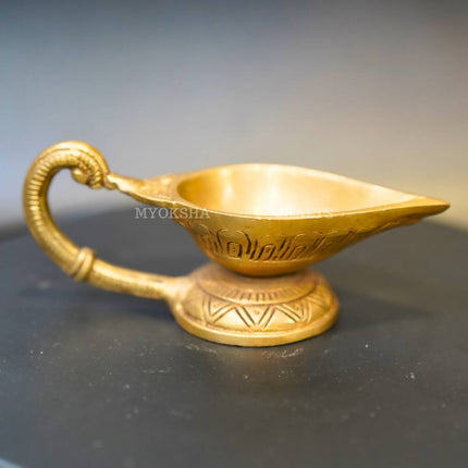 Brass Leaf Diya
