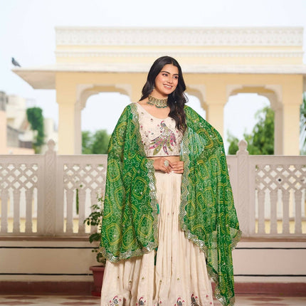 Aastha Fashion Off White Pure Tissue silk Designer Lehenga Choli Collection
