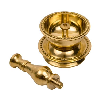 Spillbox Gold-Toned Brass Udupi Nanda Stand Diya Pooja Essential