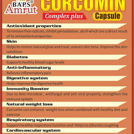 Baps Amrut Turmeric Curcumin Complex Plus Capsule