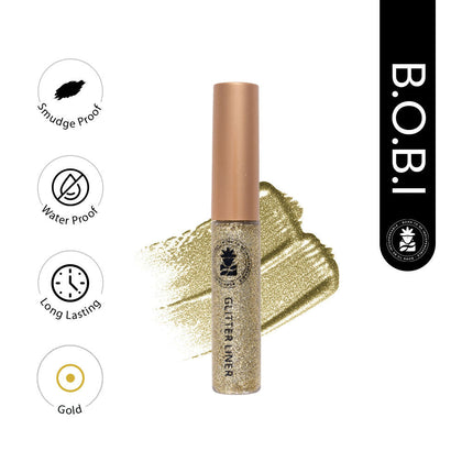 BOBI Glitter Eyeliner Gold Diamond Sparkle Finish Waterproof Long Wear