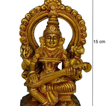 Raj Bharatahm Brass Goddess Saraswati Statue