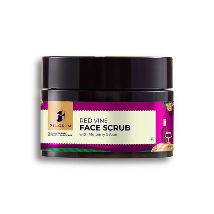 Pilgrim French Red Vine Face Scrub with Mulberry Extract & Aloe For Glowing Skin, Tan Removal, De-Pigmentation