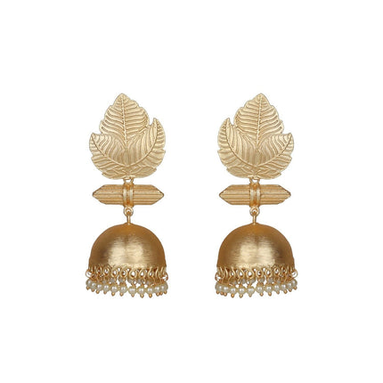 Joban Fashion Women Matte Gold Brass Jhumka